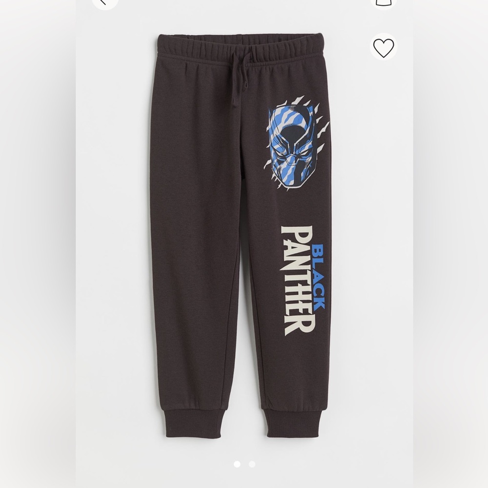 H&M black panther printed joggers 5-6T
